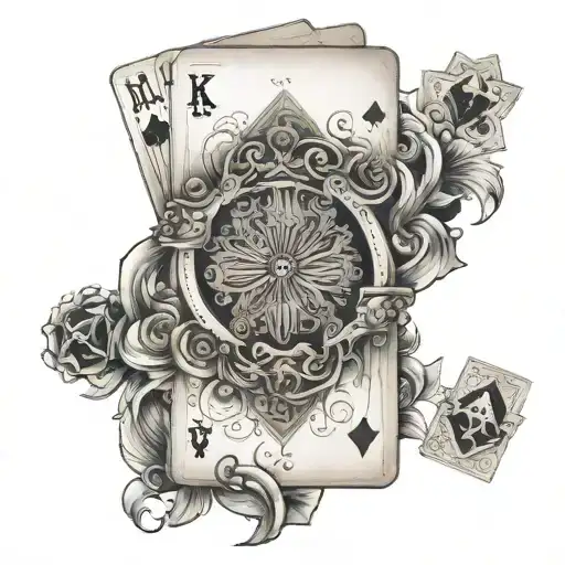 A Playing Card Themed Sleeve Tattoo With Hidden Magic Elements