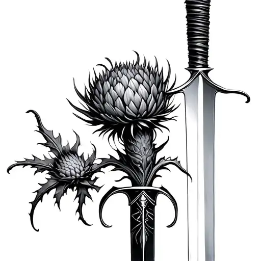 Thistle With Dagger Going Through It