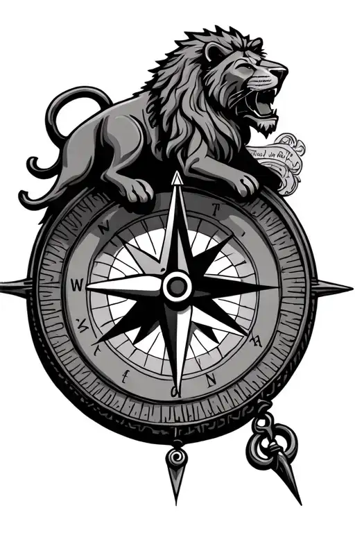 Compass With A Lion On Top