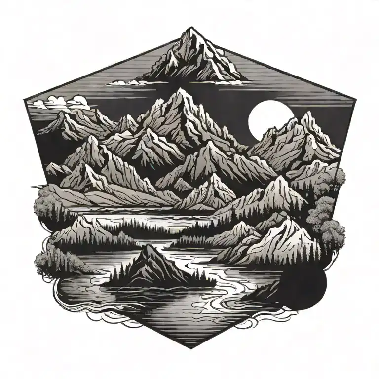 Mountain Range Surrounded By Receding Flood Waters