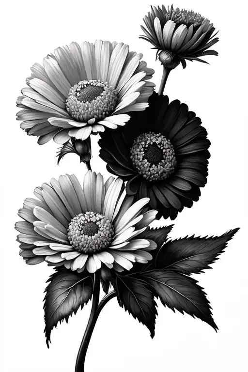 Daisy Violet Carnation Aster Violet Flower Intertwined