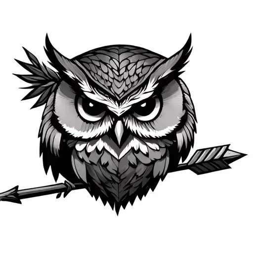 Owl On Arrow Design