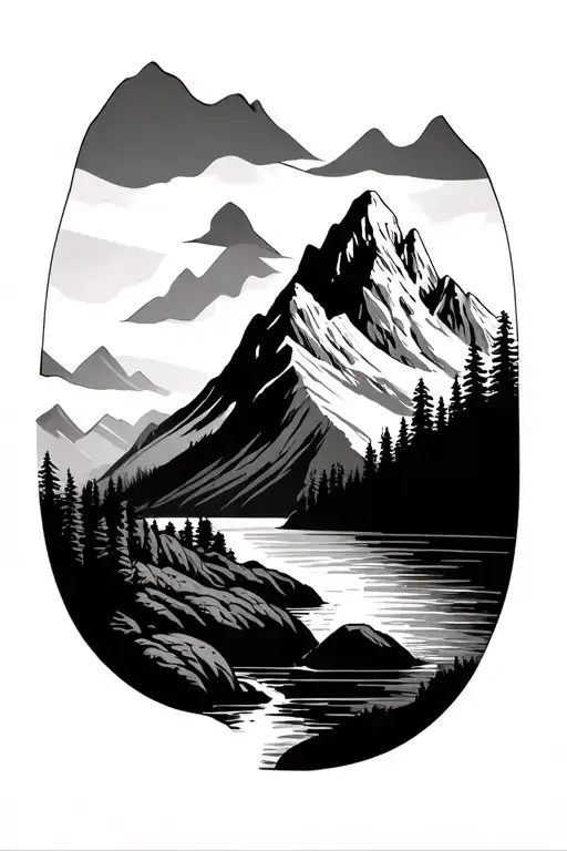 Mountain And River Forearm Sleeve