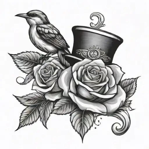 Money Rose And Bird At The Top Hat