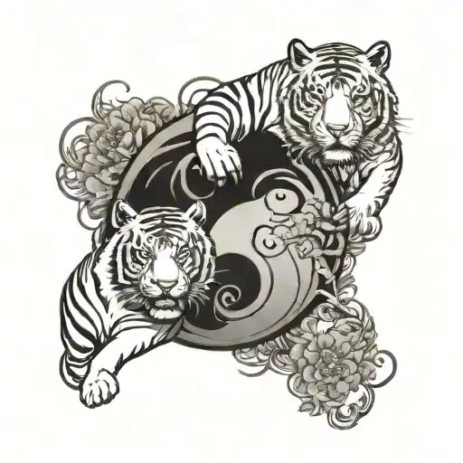Ox And Tiger In Love Ying Yang Symbol Incorporated