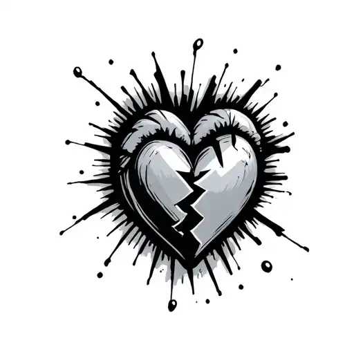 Broken Heart Cartoon Style