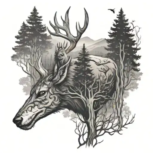 Deer Wolf Life Of Tree