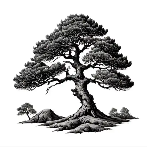 Lebanese Cedar Tree In Arab Calligraphy