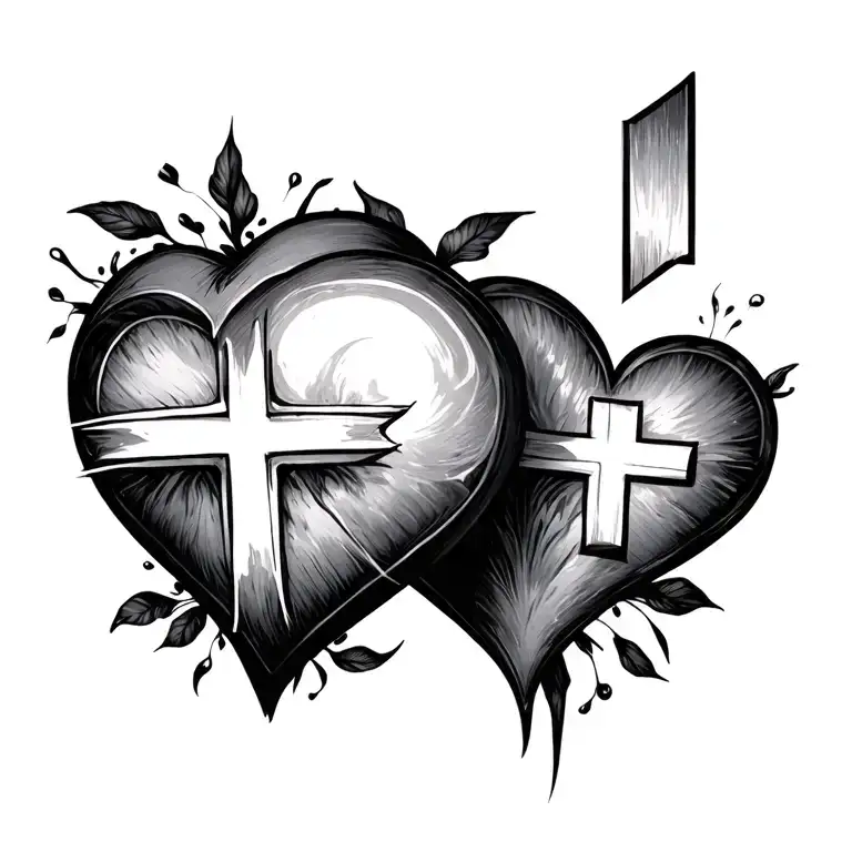 Heart And Plus Sign Combined