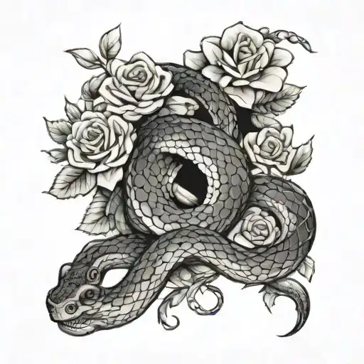 Scary Snake With Flowers