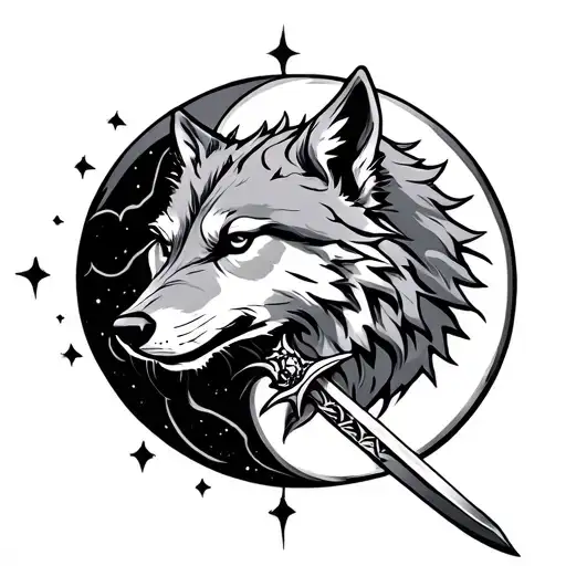 Moon Wolf And Sword