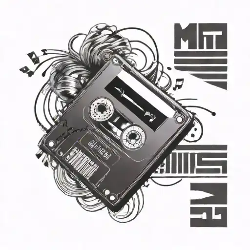 Cassette Tape With Music Notes