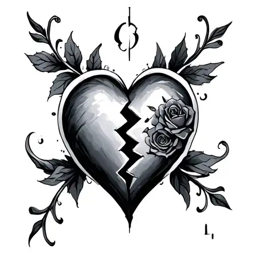 Broken Heart With R I P