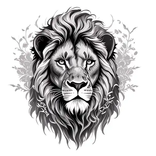 Lion Surrounded By Hyeanas