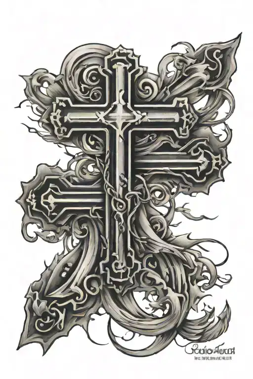 Cross With Quote Going Across