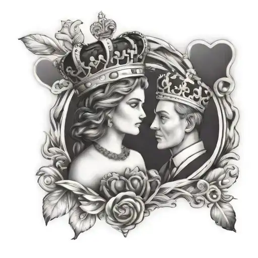 King And Queen On Card Mashup