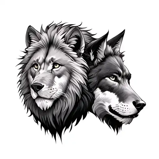 Lion And Wolf