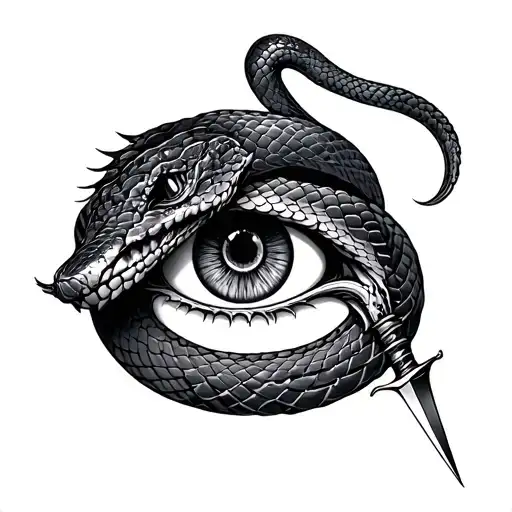 Snake Eye With Sword Piercing
