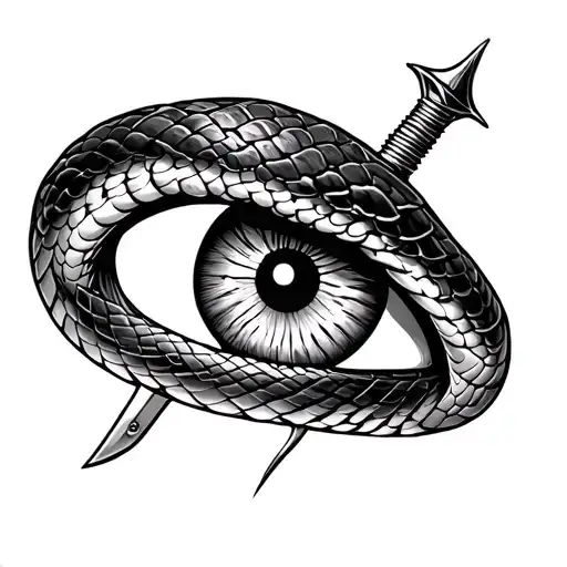 Snake Eye With Sword Piercing