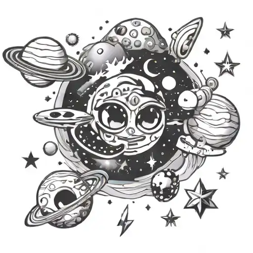 Asortment Of Cute Galaxy Doodles