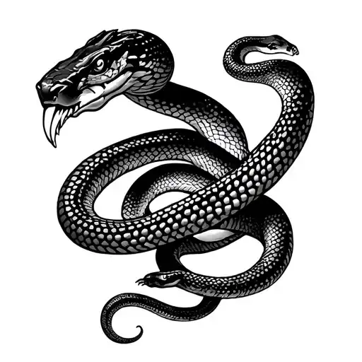 Snake Tattoo Around Leg On Leg