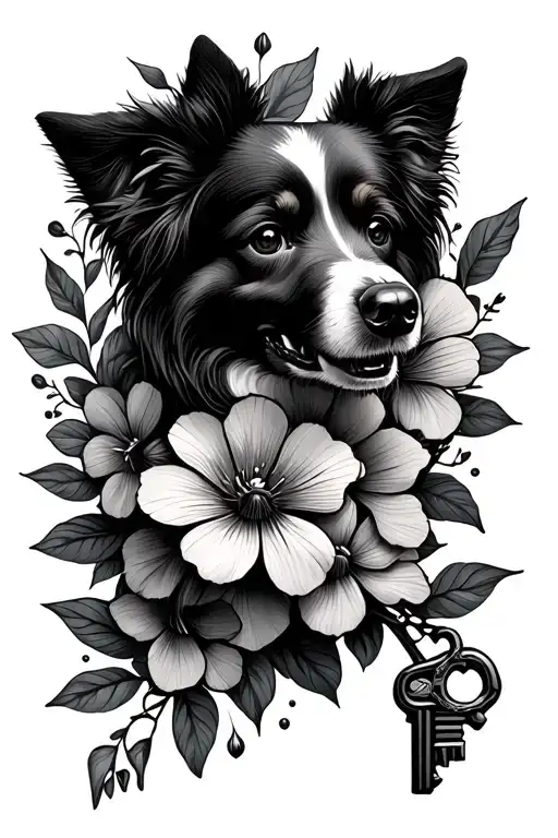 Key With Dog Wood Flowers Coming