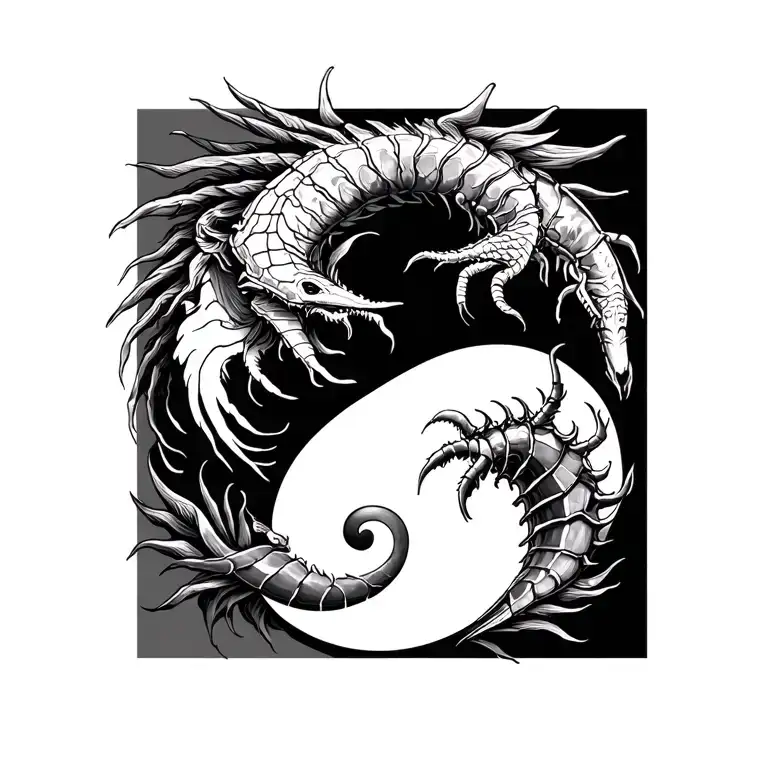 Aquarius And Scorpio Zodiac Tattoo Yin Yang