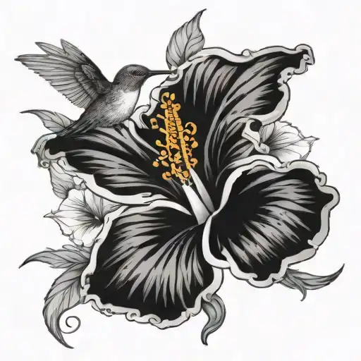 Hibiscus And Hummingbird