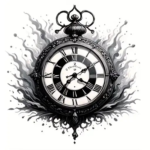 Antique Clock Face In A Flood