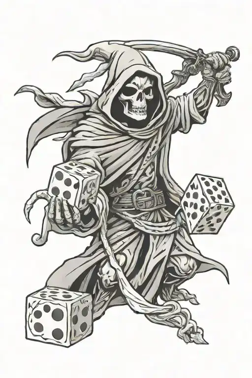 Grim Reaper Rolling Dice Rolling