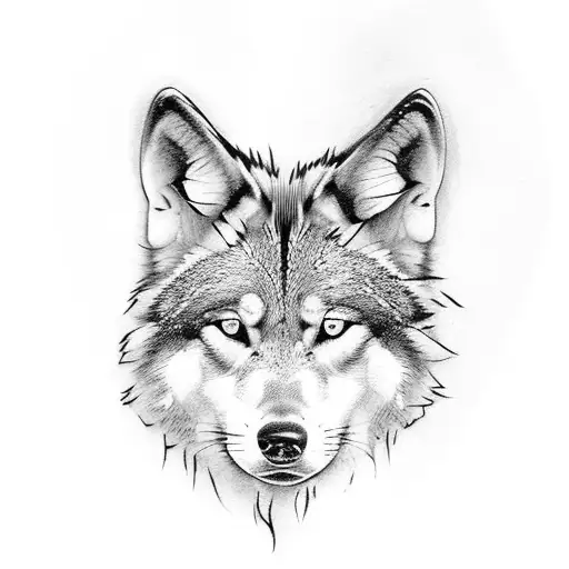 Irish Harp With Wolf Head