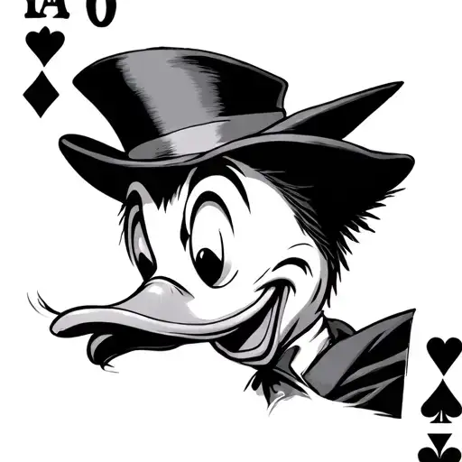 Donald Duck With Card Joker