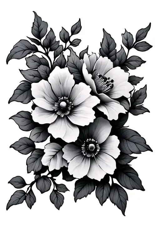 Vine And Flowers Blooming