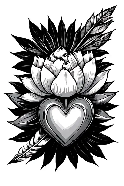 Lotus Sunshine Arrow Heart