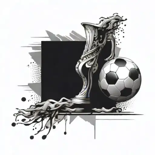 A Soccer Cup From The Spanish Euro Cup Won In 2024 With Detail In White And Gray And Black