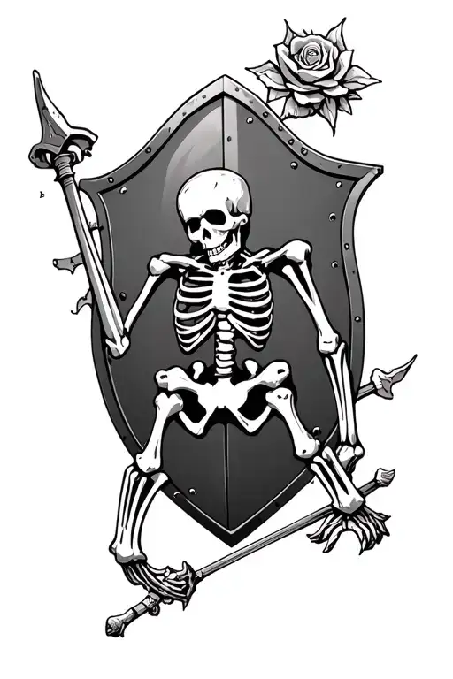 Skeleton On Shield