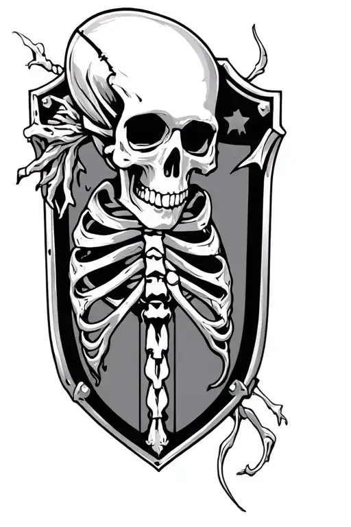 Skeleton On Shield