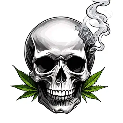 Skull Smoking Weed