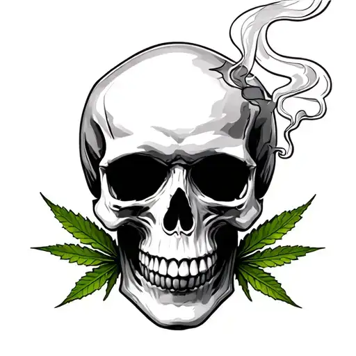 Skull Smoking Weed