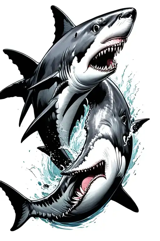 Great White Shark Fighting Each Other