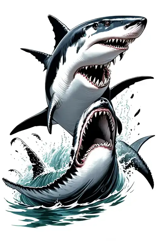 Great White Shark Fighting