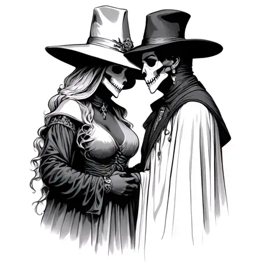 Male And Female Plague Doctors In Love