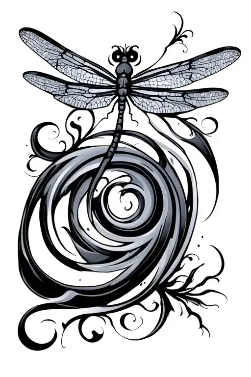 Swirl With Dragonfly Under It