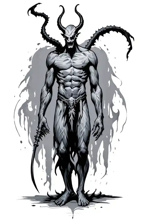 Thin Demon Man Standing
