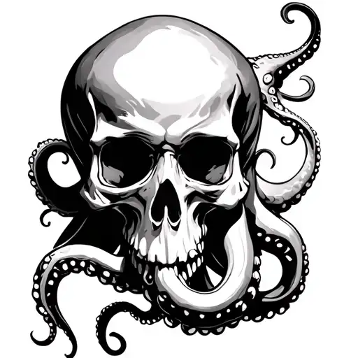 Skull And Octopus Tentacles