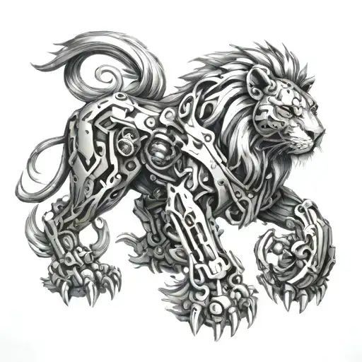 A Biomechanical Lion With Robotic Limbs And Ai Enhancements
