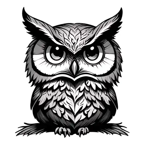 Owl Fox Clockline Art