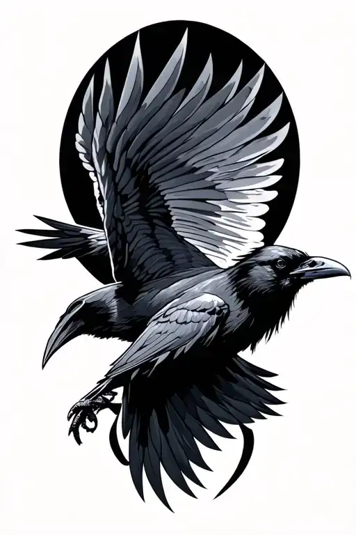 Raven Flying