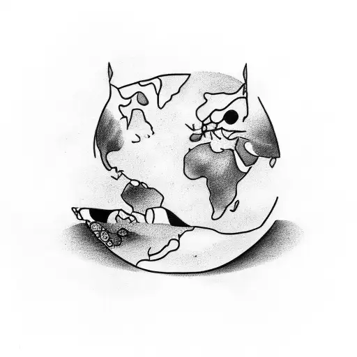 Pizza Shaped As A Globe