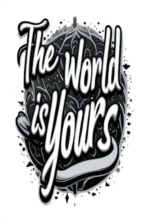 Text Saying The World Is Yours